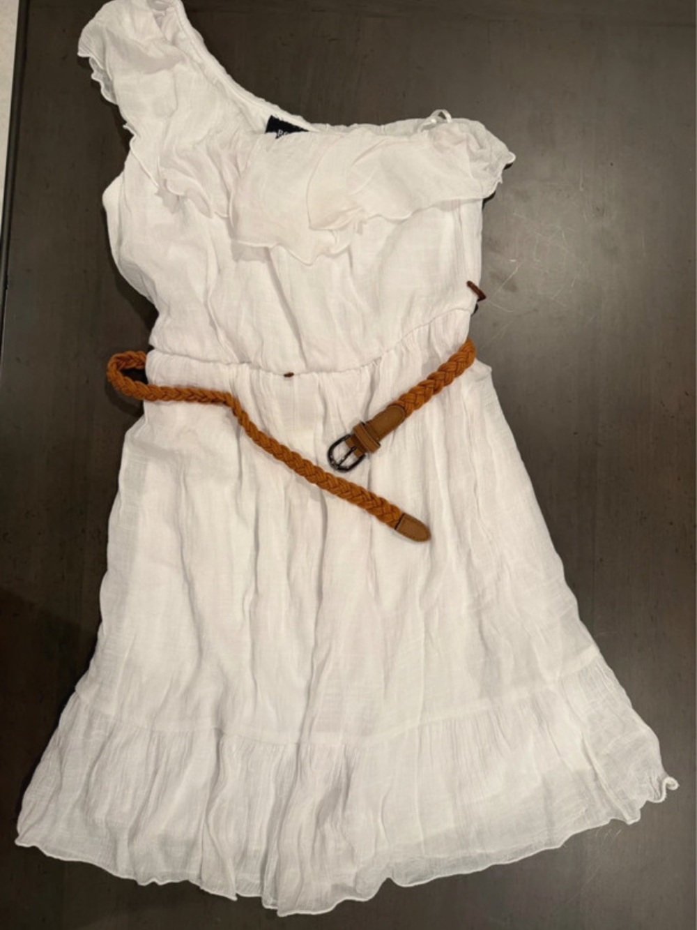 BCX One-Shoulder White Ruffle Mini Dress - Picture 2 of 4